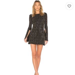 NBD Smyth Dress in Black & Brass from Revolve. Size XS. perfect condition.